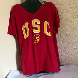 Profile Varsity USC Red V-Neck T-Shirt 100 💯 % cotton size 2X